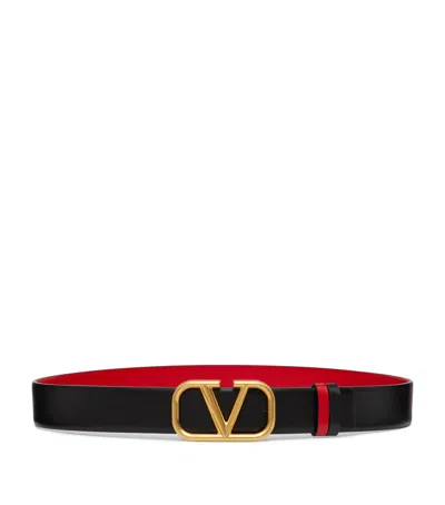 VALENTINO GARAVANI LEATHER REVERSIBLE VLOGO SIGNATURE BELT