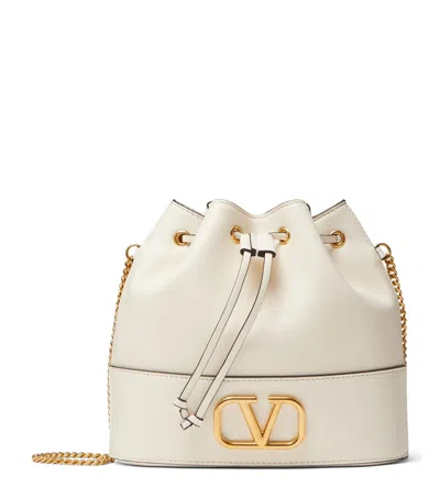 VALENTINO GARAVANI LEATHER VLOGO BUCKET BAG