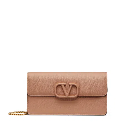 VALENTINO GARAVANI LEATHER VLOGO SIGNATURE CHAIN WALLET