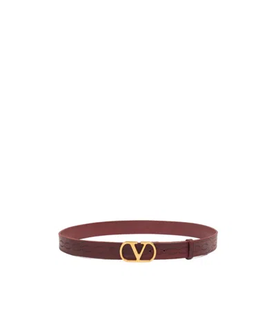 VALENTINO GARAVANI LOGO-BUCKLE LEATHER BELT