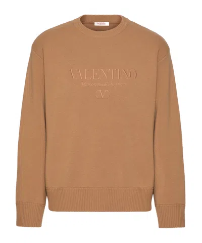 VALENTINO VALENTINO LOGO EMBROIDERED CREWNECK JUMPER