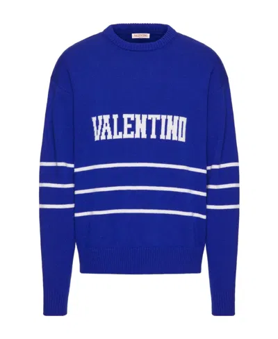 VALENTINO VALENTINO LOGO INTARSIA LONG-SLEEVED JUMPER