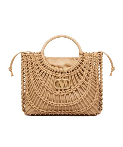 VALENTINO GARAVANI VALENTINO ALLKNOTS LOGO PLAQUE TOTE BAG