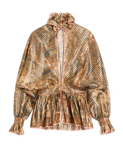 VALENTINO PEKIN SHIRT WITH CASHMERE VOYAGE IMAGINAIRE PRINT