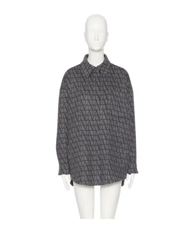 VALENTINO VALENTINO TOILE ICONOGRAPHE CURVED HEM REVERSIBLE SHIRT