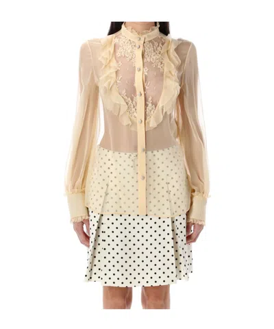 VALENTINO VALENTINO RUFFLED BUTTON-UP TOP