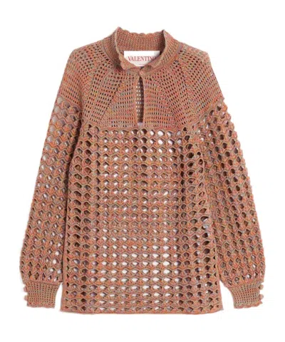 VALENTINO VALENTINO CROCHET HIGH NECK JUMPER