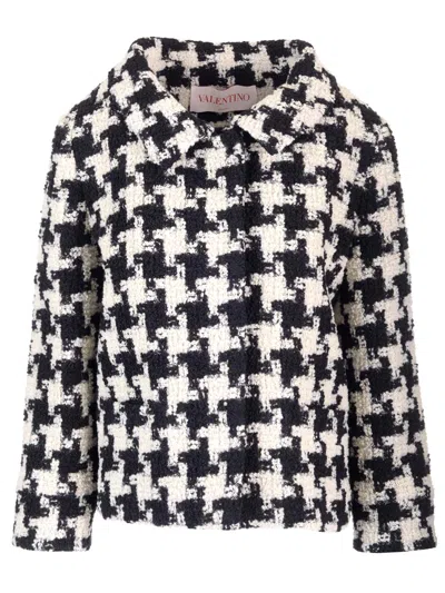 VALENTINO MACRO HOUNDSTOOTH JACKET JACKETS MULTICOLOR