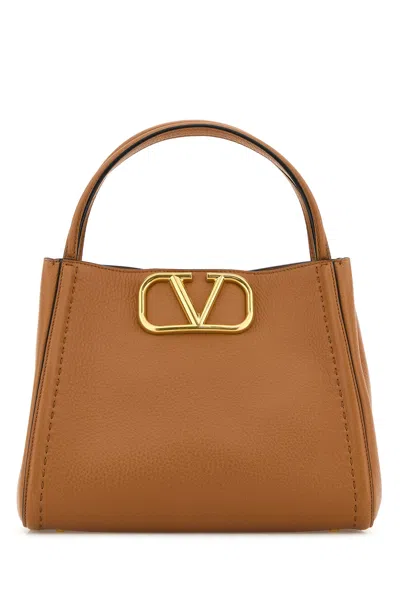 VALENTINO GARAVANI VALENTINO GARAVANI CAMEL LEATHER MEDIUM ALLTIME HANDBAG