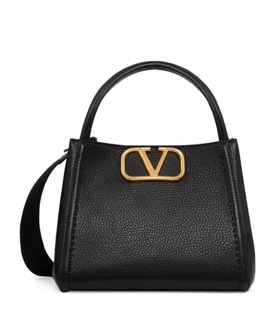 VALENTINO GARAVANI MEDIUM LEATHER ALLTIME TOP-HANDLE BAG