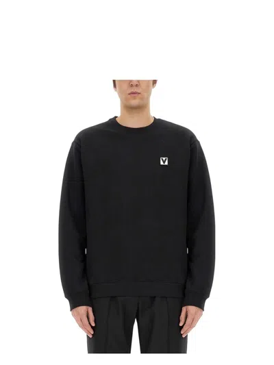 VALENTINO MEN'S COTTON CREWNECK SWEATSHIRT WITH CHEZPATCH