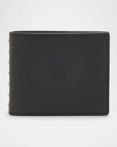 VALENTINO GARAVANI MEN'S GRAINED LEATHER BIFOLD WALLET