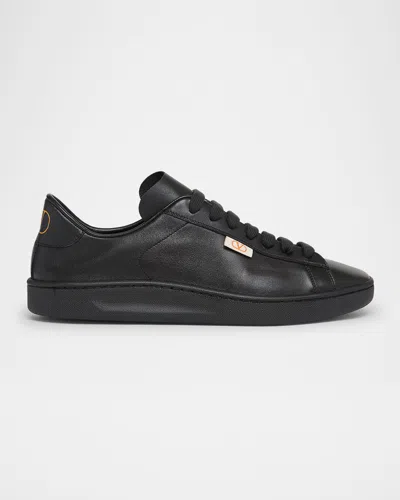 VALENTINO GARAVANI MEN'S ROYCO V LOGO CALFSKIN LOW-TOP SNEAKERS