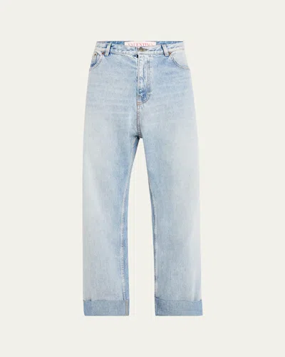 VALENTINO MEN'S WIDE-LEG DENIM JEANS