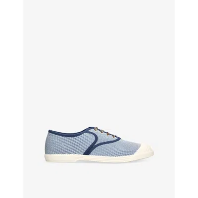VALENTINO GARAVANI MENS BLUE OTHER BAY BY BAY CANVAS LOW-TOP TRAINERS EUR 43 / 9 UK