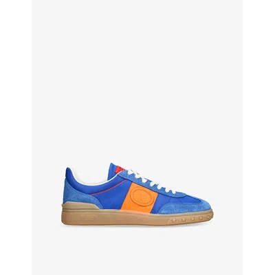 VALENTINO GARAVANI MENS BLUE OTHER UPVILLAGE LEATHER AND MESH LOW-TOP TRAINERS