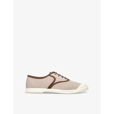 VALENTINO GARAVANI MENS BROWN/OTH BAY BY BAY RUBBER-TOECAP COTTON LOW-TOP TRAINERS