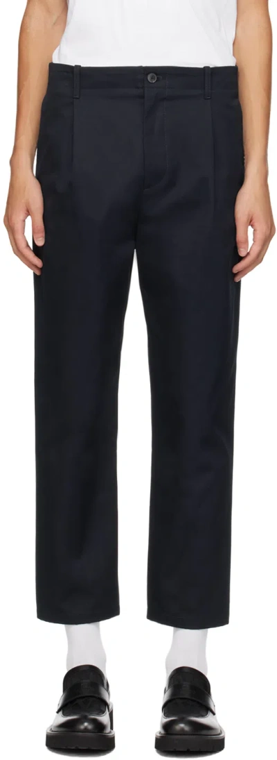 VALENTINO NAVY PLEATED TROUSERS