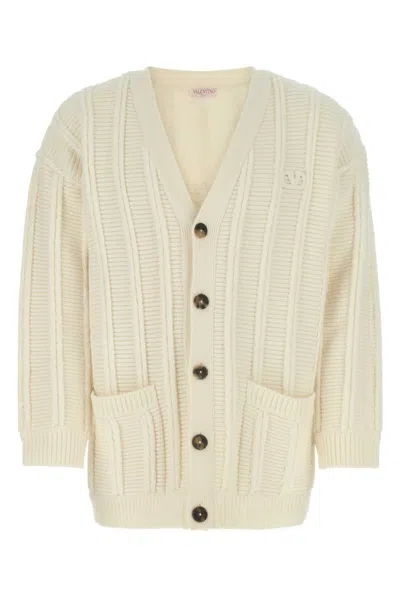 VALENTINO MEN OFF WHITE V NECK CARDIGAN, M LUXURY SWEATERS & KNITWEAR FOR MEN DARVEYS
