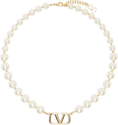 VALENTINO GARAVANI OFF-WHITE VLOGO SIGNATURE NECKLACE