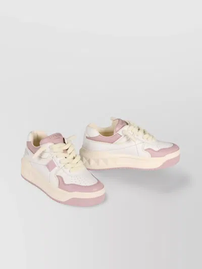 VALENTINO GARAVANI ONE STUD LEATHER SNEAKERS WITH CHUNKY SOLE