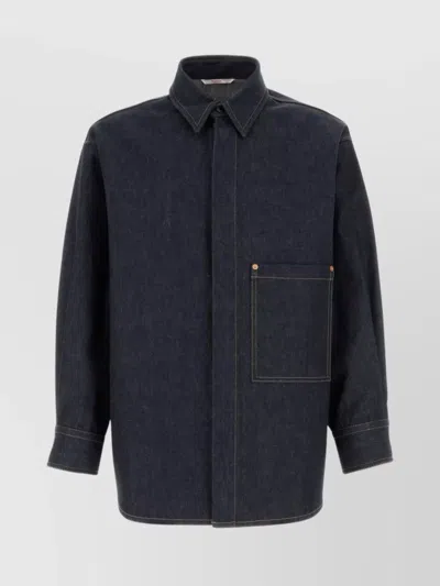 VALENTINO OVERSIZE DENIM SHIRT CHEST POCKET