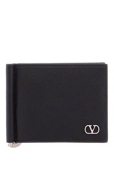 VALENTINO GARAVANI PORTAFOGLIO UOMO BIFOLD PELLE NERA CON FESSURE CARTE