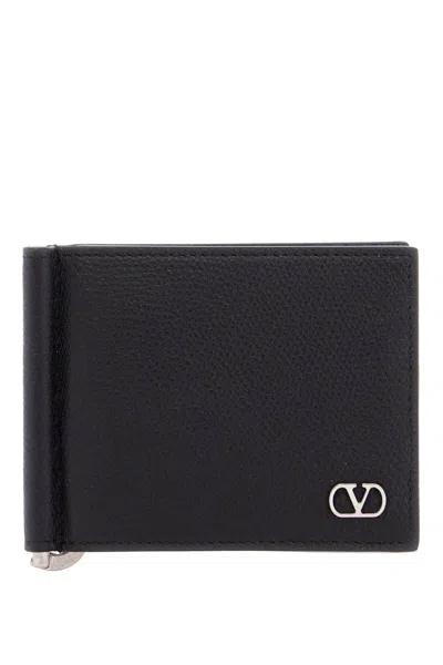 VALENTINO GARAVANI PORTAFOGLIO UOMO BIFOLD PELLE NERA CON FESSURE CARTE