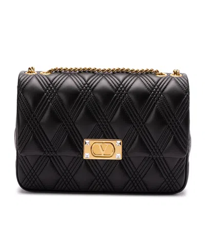 VALENTINO GARAVANI VALENTINO GARAVANI ROCKSTUD FOLDOVER TOP QUILTED SHOULDER BAG