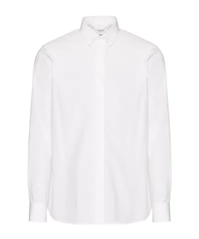VALENTINO VALENTINO	STUD DETAILED CURVED HEM SHIRT