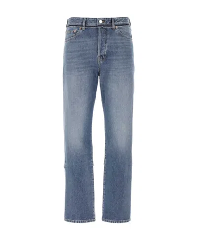 VALENTINO VALENTINO LOGO PATCH STRAIGHT LEG JEANS