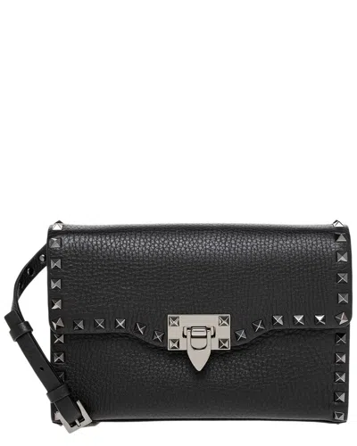 VALENTINO GARAVANI VALENTINO ROCKSTUD SMALL GRAINY LEATHER CROSSBODY
