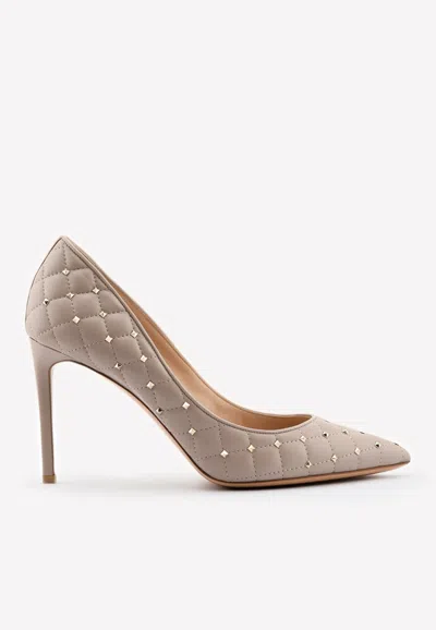 VALENTINO GARAVANI ROCKSTUD SPIKE 100 QUILTED PUMPS