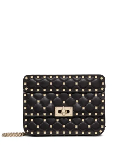 VALENTINO GARAVANI ROCKSTUD-SPIKE LEATHER TOTE BAG