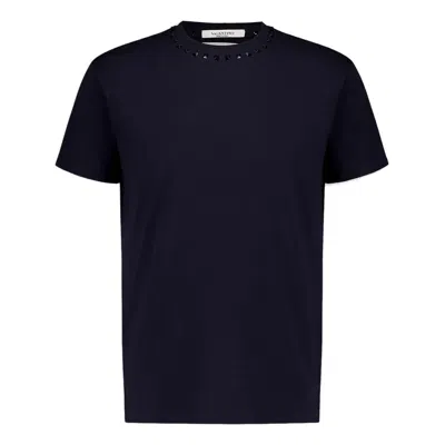 VALENTINO Valentino Rockstud T-Shirt 'Navy'