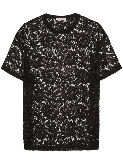 VALENTINO SEMI-SHEER LACE T-SHIRT