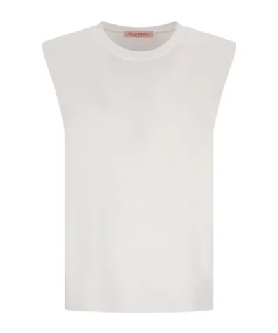 VALENTINO PADDED-SHOULDER COTTON TOP