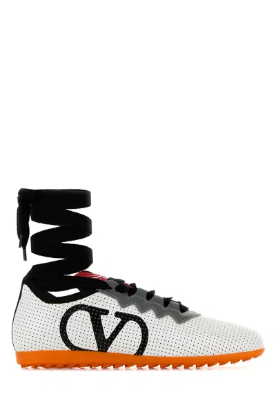 VALENTINO GARAVANI VALENTINO GARAVANI WHITE NAPPA LEATHER CHROMATHON SNEAKERS