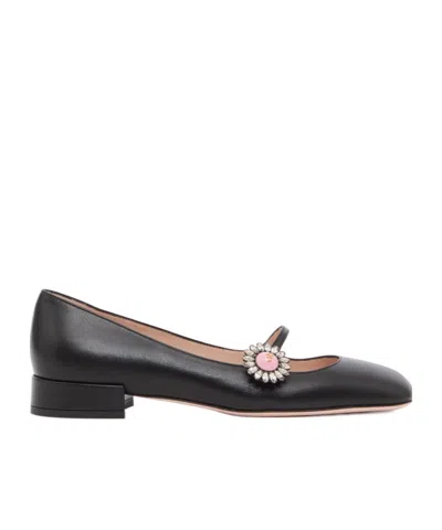 VALENTINO GARAVANI VALENTINO PRESHOES EMBELLISHED SQUARE TOE BALLET FLATS