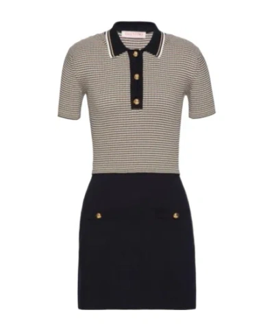 VALENTINO VALENTINO STRIPED SHORT-SLEEVED POLO DRESS
