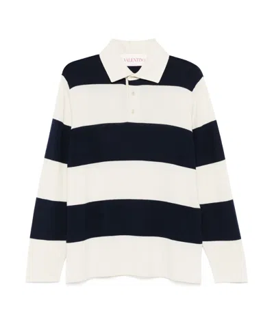 VALENTINO VALENTINO STRIPED LONG SLEEVE POLO SHIRT
