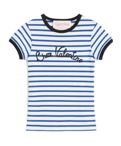 VALENTINO VALENTINO STRIPED CREWNECK T-SHIRT