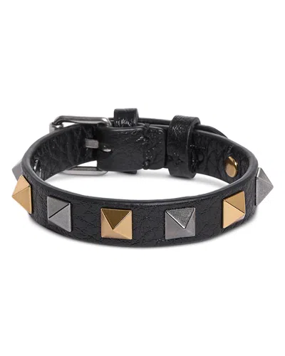 VALENTINO GARAVANI STUD EMBELLISHED LEATHER BRACELET