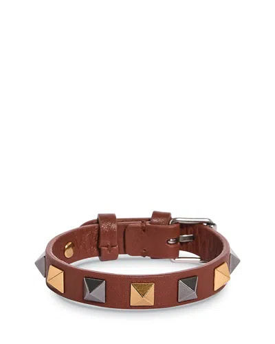 VALENTINO GARAVANI STUD EMBELLISHED LEATHER BRACELET