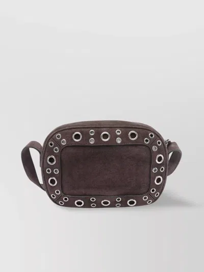VALENTINO GARAVANI SUEDE NELLCOTE STYLE SHOULDER BAG WITH STUDDED DETAILING