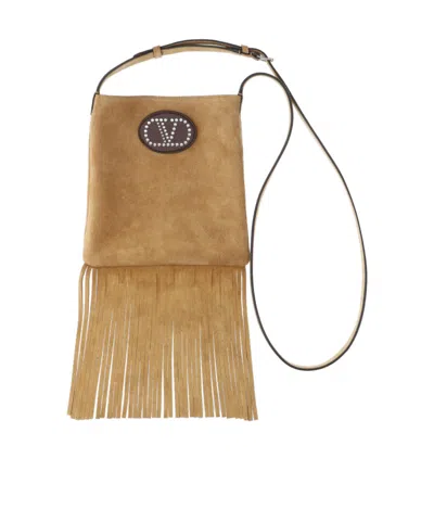 VALENTINO GARAVANI VALENTINO VLOGO SIGNATURE FRINGED EDGE CROSSBODY BAG