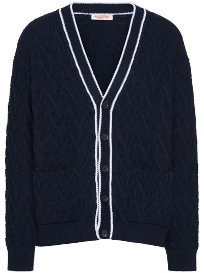 VALENTINO TOILE ICONOGRAPHE COTTON CARDIGAN