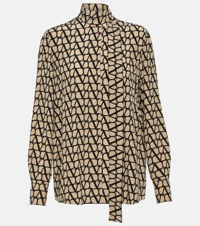 VALENTINO TOILE ICONOGRAPHE SILK CRÊPE DE CHINE BLOUSE