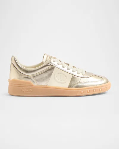 VALENTINO GARAVANI UPVILLAGE METALLIC LOW-TOP SNEAKERS