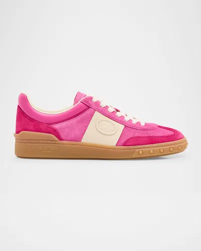 VALENTINO GARAVANI UPVILLAGE MIXED LEATHER LOW-TOP SNEAKERS